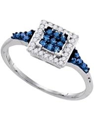 0.30CTW-BLUE DIA RING