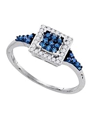 0.30CTW-BLUE DIA RING