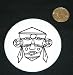 3 button / pin printed with black and white, painting, decorative, art, south america, brazil, model, mask, relic, artifact, designer