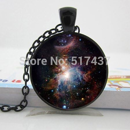 Pretty Lee 2015 New Fashion Art Glass Cabochon Necklace Constellation Necklace Orion Nebula Pendant Glass Dome Pendant Necklace