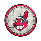 MLB Cleveland Indians 12-Inch Art Glass Clock