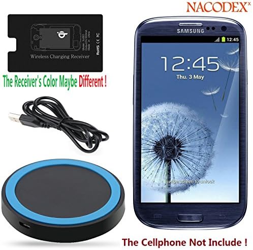 Wireless Charger , Nacodex® Qi Wireless Charging Charger Pad with Qi Wireless Charger Charging Receiver Kit for Samsung Galaxy S3 I9300 , [Hot-red Best Seller] Wireless Charger Charging Pad + Receiver Kit [2in1] ([Charge-pad + Receiver] for Samsung S3)