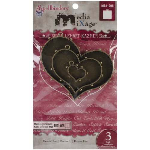 Spellbinders MB1-005 Media Mixage Hearts One, Bronze