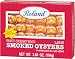 Roland Smoked Oysters in cottonseed oil, salt added, 3.66-Ounce Cans (Pack of 10)