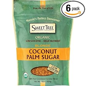 Big Tree Farms SweetTree Organic Coconut Palm Sugar, Blonde, 16-Ounce Pouches (Pack of 6)