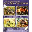 Cat and Dog 4 in 1 500pc Jigsaw Puzzle
