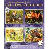 Cat and Dog 4 in 1 500pc Jigsaw Puzzle