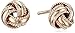 Sterling Silver Rose Gold-Plated Polished Rope Band Love Knot Stud Earrings