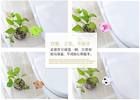 eSmart Toilet Seat Lifter Handle Hygienic Clean Avoid Touch Lift Lower Self Adhesive (2 Pcs, White Panda)