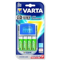 Varta Power Play LCD Charger m. 4 AA (2500mAh) Professional Accus + 12V + USB