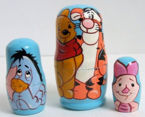 5pcs Hand Painted Russian Nesting Doll of WINNIE THE POOH MEDIUM