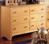 Camden Yards Small Double Dresser w/ Wooden Knobs Caramel