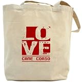 Canvas Tote Bag Beige  Love Cane Corso  Dog