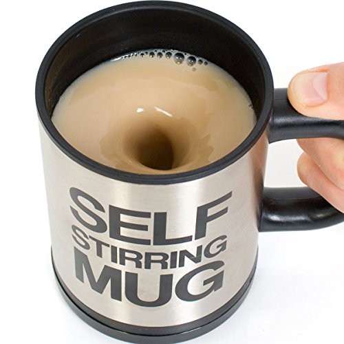 iCooker® – Coffee Mug – Self Stirring, Electric Stainless Steel Automatic Self Mixing Cup – Cute & Funny, Best for Morning, Travelling, Men and Women – Colorful Set Holder Glass with Lid Mixer