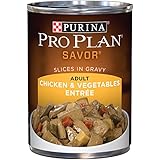 Purina Pro Plan Wet Dog Food, Savor, Adult Chicken & Vegetables Entr&eacute;e Slices In Gravy, 13-Ounce Can, Pack of 12