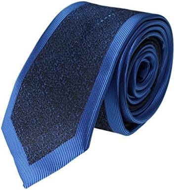 Glennbrook Mens Skinny Tie Textured Panel Series Fashion Necktie - Blue