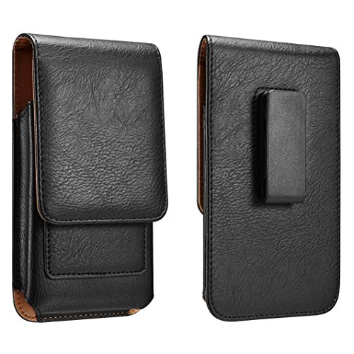 Yuzihan Samsung Galaxy Note 5 4 3 2 S6 Edge Plus Belt Pouch Holster Card Holder Roating Belt Clip Vertical Leather Pouch Holster Carrying Case Fit Phone With Slim Case On