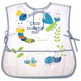 Baby Boys Stop Bugging Me Patterned 100% Peva Bib with Ties
