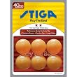 Stiga T0625 2-Star Table Tennis Balls, 6-Pack (Orange)