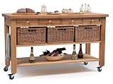 Lambourn 4 Drawer Butchers Block Kitchen Trolley