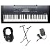 Casio CTK2000 Premium Pack with Power Supply, Keyboard Stand and Professional Closed Cup Stereo Headphones