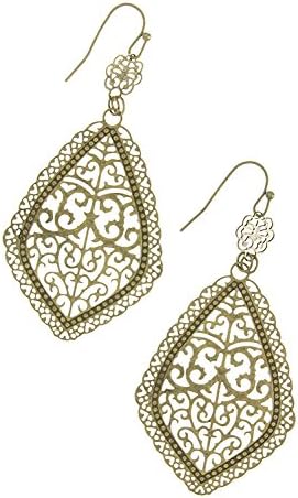 THE JEWEL RACK ANTIQUE BAROQUE MOTIF PIERCED EARRINGS (Antique Gold)