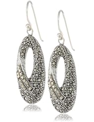Sterling Silver Marcasite Oval Earrings