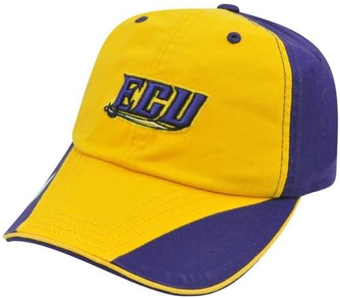 NCAA ECU East Carolina Pirates Flip Yellow Garment Washed Slouch Relaxed Hat Cap