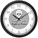 Pirate Skull & Crossed Swords No.1 - Pirate Theme Wall Clock by WatchBuddy Timepieces (White Frame)
