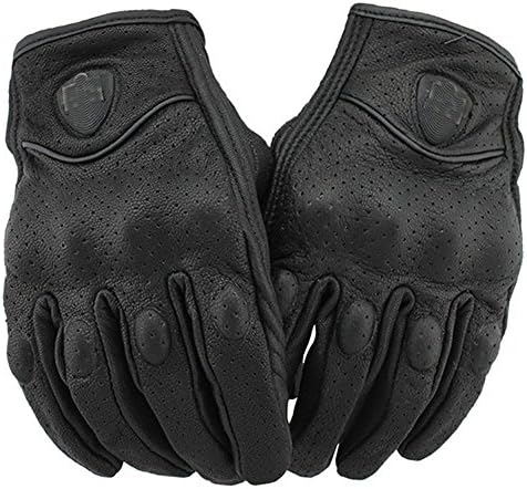 Deligloves Men Fullfinger Leather Elastic Outdoor Motorcycling Outdoor Gloves Black L