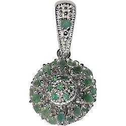 Love Gifts Silver Emerald Pendant for Girls 0.5 Inches