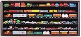 Large HO Scale Train Display Case Cabinet Wall Rack Shadow Box w/ UV Protection- Lockable-Mahogany