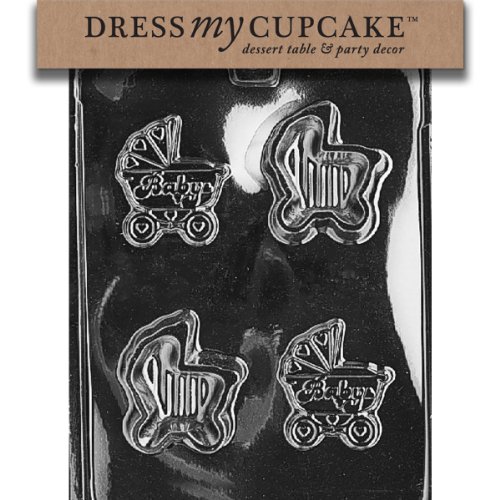 Dress My Cupcake DMCB040 Chocolate Candy Mold, Baby Carriage Pour Box, Baby Shower