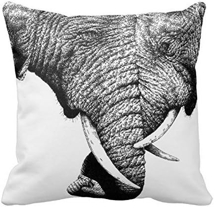 Cotton Square Decorative Throw Pillow Case Cushion Cover African Elephants Throw Pillow Cover 16" x 16"