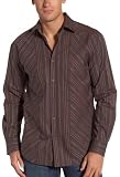 Cubavera Mens Long Sleeve Yard Dye Stripe Shirt
