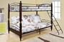 Twin / Full Wood & Metal Convertible Futon Bunk Bed (Bunkbed)