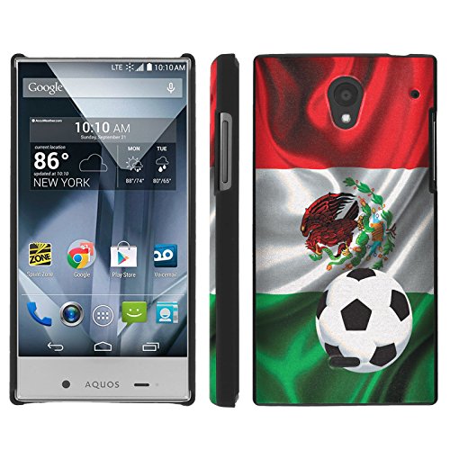 Sharp AQUOS Crystal 306SH Mexico Flag with Soccer Ball Snap On Protect Artistry Design Case by Mobiflare