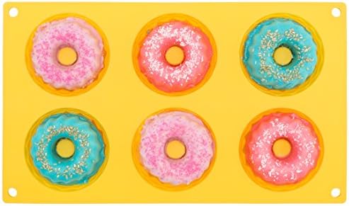 Bakemania 6-Cavity Donut Pan BONUS EBOOK!, 1 Pack, Yellow