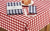 DII Flame Red and White Checkers Tablecloth 52 x 52