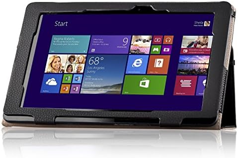 IVSO Asus Transformer Mini T102HA case - Leather Keyboard Portfolio Stand Cover Case-Will Only fit for Asus Transformer Mini T102HA 10.1 inch Tablet(Black)