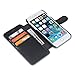 iPhone 6 Case, iPhone 6S Case, TANNC [Screen Protector Included] Flip Leather Wallet Case[Layered Dandy][Card Slot] - for iPhone 6 and iPhone 6S - Black