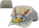 CHRISTIAN AUDIGIER Ed Hardy Unisex Mens Womens Trucker Hat Skull Dagger Wings Logo Grey