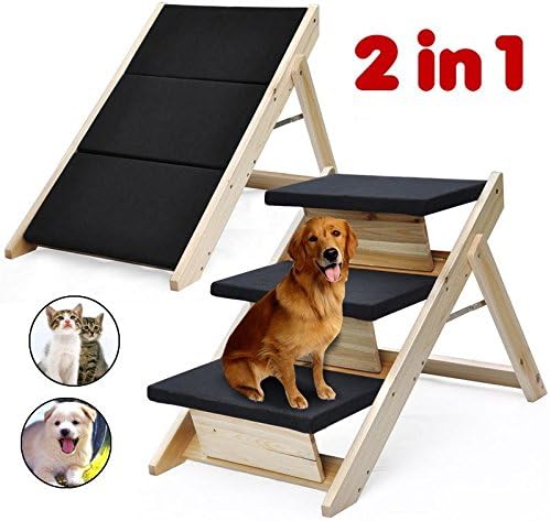 Folding 2-in-1 Pet Ramp & Stairs for Dogs Cats Pet Steps Ladder Animal Portable
