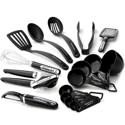 KitchenAid Cook's Series 17-Piece Starter Tool and Gadget Set, Black