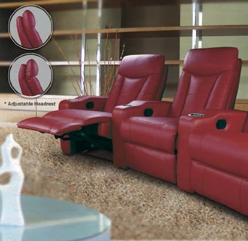 Cyrus Red Leather Match Two-Seat Home Theater Set - 600131-2 - Coaster Furniture