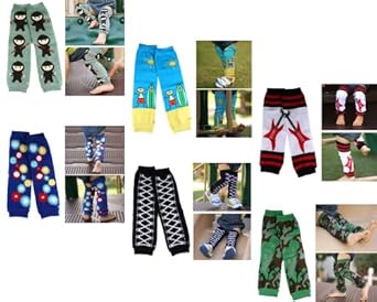 Bundle Monster Brand New 6 Pair Baby Leggings / Leg Warmers Mix Design Set for - Boy or Girl