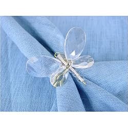 Set of 4 Clear Butterfly Napkin Rings