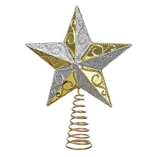 Kurt Adler Gold And Silver Star Tree Topper