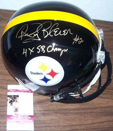 Rocky Bleier F/S AUTO Steelers Helmet JSA 4XCHAMPS Insc