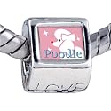 Poodle Photo Love European Charm Bead - Pandora & Bracelet Compatible